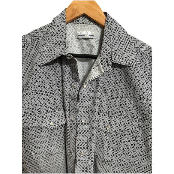 Wrangler Shirt Short Sleeve Large Pearl Snaps - Picture 4 of 4